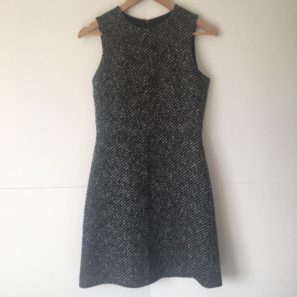Theory Black and White Tweed Dress